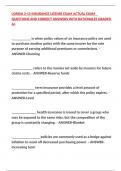 LORIDA 2-15 INSURANCE LICENSE EXAM ACTUAL EXAM   QUESTIONS AND CORRECT ANSWERS WITH RATIONALES GRADED A&plus;