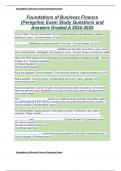 Foundations of Business Finance &lpar;Peregrine&rpar; Exam Study Questions and Answers Graded A 2024-2025