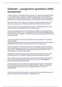Diabetes - assignment questions 100&percnt; Answered&excl;&excl;