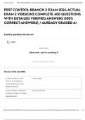 PEST CONTROL BRANCH 2 EXAM 2024 ACTUAL EXAM 2 VERSIONS COMPLETE 400 QUESTIONS WITH DETAILED VERIFIED ANSWERS &lpar;100&percnt; CORRECT ANSWERS&rpar; &sol; ALREADY GRADED A&plus;