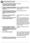 ACHA CERTIFICATION EXAM 2024&sol;25 QUESTIONS WITH 100&percnt; CORRECT ANSWERS&excl;&excl;