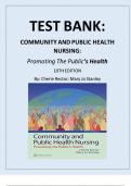 TEST BANK COMMUNITY AND PUBLIC HEALTH NURSING PROMOTING THE PUBLIC&rsquo;S HEALTH 10TH EDITION RECTOR ALL CHAPTERS COVERED