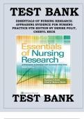 TEST BANK Essentials of Nursing Research Appraising Evidence for Nursing Practice &lpar;9TH&rpar; by Denise Polit Complete Guide All Chapters