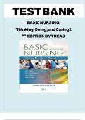 Test Bank for Davis Advantage for Basic Nursing&colon; Thinking&comma; Doing&comma; and Caring 2ND Edition by Treas - All Chapters &lpar;1-41&rpar;&vert; A&plus; ULTIMATE GUIDE 2023