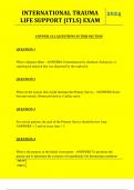 INTERNATIONAL TRAUMA LIFE SUPPORT &lpar;ITLS&rpar; EXAM QUESTIONS AND ANSWERS 2024