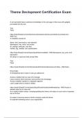 Theme Devlopment Certification Exam QUESTIONS AND CORRECT DETAILED ANSWERS WITH RATIONALES 2025&sol;2026 &lpar;VERIFIED ANSWERS&rpar; &vert;ALREADY GRADED A&plus;