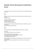 Shopify Theme Devlopment Certification Exam &lpar;Latest 2026 &sol; 2027&rpar;&colon; Most Comprehensive Qs & Ans - to Pass the Exam&comma; 100&percnt; Verified