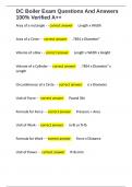 DC Boiler Exam Questions And Answers 100&percnt; Verified A&plus;&plus;