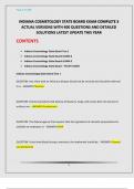 INDIANA COSMETOLOGY STATE BOARD EXAM COMPLETE 3 ACTUAL VERSIONS WITH 400 QUESTIONS AND DETAILED SOLUTIONS LATEST UPDATE THIS YEAR