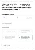 Introduction to IT - C182 - Pre-Assessment &vert;2024-2025 most recent update&vert;COMPLETE QUESTIONS AND VERIFIED ANSWERS&vert;GET IT 100&percnt; ACCURATE &vert;SCORE A&plus;