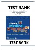 Test Bank For Phipp&rsquo;s Medical-Surgical Nursing&comma; Health and Illness Perspectives 8th Edition By Frances Monahan ISBN&colon;9780323031974 &vert; All Chapters 1-66 &vert;Complete Latest Guide&period;