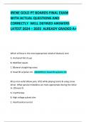 IRENE GOLD PT BOARDS FINAL EXAM  WITH ACTUAL QUESTIONS AND CORRECTLY  WELL DEFINED ANSWERS LATEST 2024 &ndash; 2025  ALREADY GRADED A&plus;       