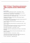 RAD 112 Exam 1 Questions and answers &vert; With complete solution 2024&sol;25 Rated A&plus;