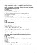 CUSTOMER SERVICE SPECIALIST PRACTICE EXAM 2024&sol;2025