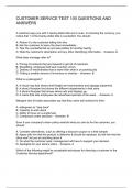 CUSTOMER SERVICE TEST 100 QUESTIONS AND ANSWERS 2024&sol;2025