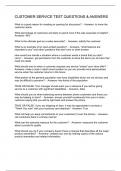 CUSTOMER SERVICE TEST QUESTIONS & ANSWERS 2024&sol;2025