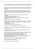 CUSTOMER SERVICE TEST QUESTIONS & ANSWERS 2024