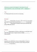 WELOCALIZE INTERNET RATER EXAM QUESTIONS AND ANSWERS 100&percnt; CORRECT