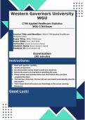 C784 Applied Healthcare Statistics 2024-2025  WGU C784 Applied Healthcare Statistics Comprehensive Assessment Exam Review Questions and Answers &vert; 100&percnt; Pass Guaranteed &vert; Graded A&plus; &vert;