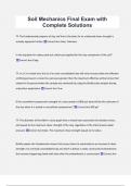 Soil Mechanics Final Exam with  Complete Solutions 