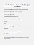Soil Mechanics - Exam 1 with Complete  Solutions 