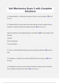 Soil Mechanics Exam 2 with Complete  Solutions