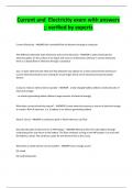 Current and Electricity exam with answers  &semi;&semi; verified by experts