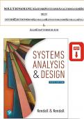SOLUTION MANUAL For Systems Analysis and Design&comma; 10th Edition by Kendall Kenneth and Kendall Julie&comma; Verified Chapters 1 - 16&comma; Complete Newest Version