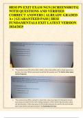 HESI PN EXIT EXAM NGN &lbrack;SCREENSHOTS&rsqb;  WITH QUESTIONS AND VERIFIED  CORRECT ANSWERS &vert; ALREADY GRADED  A&plus; &vert; GUARANTEED PASS &vert; HESI  FUNDAMENTALS EXIT LATEST VERSION  2024&sol;2025