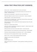 HOSA TEST PRACTICE &lpar;VET SCIENCE&rpar; QUESTION AND ANSWERS 2024