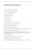 HOSA Veterinary Science Questions and Answers 100&percnt;Solved
