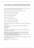Vet Science Anatomy-Physiology HOSA Questions and Answers 100&percnt; Correct