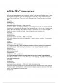 APEA- EENT Assessment Exam Questions with complete solutions latest 2024&sol;2025&lpar; A&plus; GRADED 100&percnt; VERIFIED&rpar;&period;