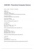 COS1501- Theoretical Computer Science QUESTIONS AND CORRECT DETAILED ANSWERS WITH RATIONALES 2025&sol;2026 &lpar;VERIFIED ANSWERS&rpar; &vert;ALREADY GRADED A&plus;