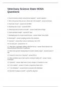 Veterinary Science State HOSA Questions and Answers 2024