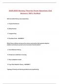 2025-2026 Nursing Theories Exam Questions And Answers 100&percnt; Verified
