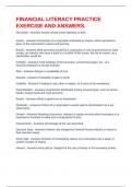 FINANCIAL LITERACY PRACTICE EXERCISE AND ANSWERS