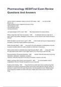 Pharmacology HESI&sol;Final Exam Review Questions And Answers