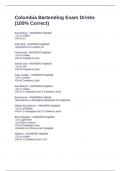 Columbia Bartending Exam Drinks &lpar;100&percnt; Correct&rpar;