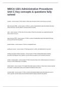 MDCA 1321 Administrative Procedures Unit C Key concepts & questions fully solved