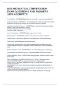DDS MEDICATION CERTIFICATION EXAM QUESTIONS AND ANSWERS 100&percnt; ACCURATE&excl;