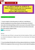 ATI ADULT MEDICAL SURGICAL PROCTORED EXAM with NGN Questions and Verified Rationalized Answers 100% Guarantee Pass