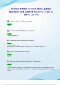 Polestar Pilates Exam &lpar;Latest 2024&sol; 2025 Update&rpar; Questions and Verified Answers&vert; Grade A&vert; 100&percnt; Correct