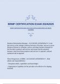 BRMP CERTIFICATION EXAM 20242025 WITH GUARANTEED ACCURATE ANSWERS