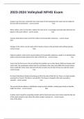 2023-2024 Volleyball NFHS Exam Questions With Complete Verified Answers Graded A&plus;&period;