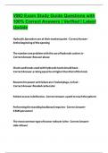 VMO Exam Study Guide Questions with 100&percnt; Correct Answers &vert; Verified &vert; Latest Update
