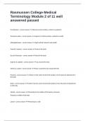 Rasmussen College-Medical Terminology Module 2 of 11 well answered passed