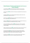Retail Industry Fundamentals Questions And Answers Latest Solutions