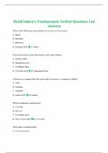 Retail Industry Fundamentals Verified Questions And Answers