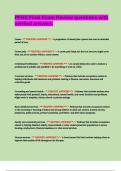 PFHS Final Exam Review questions with verified answers
